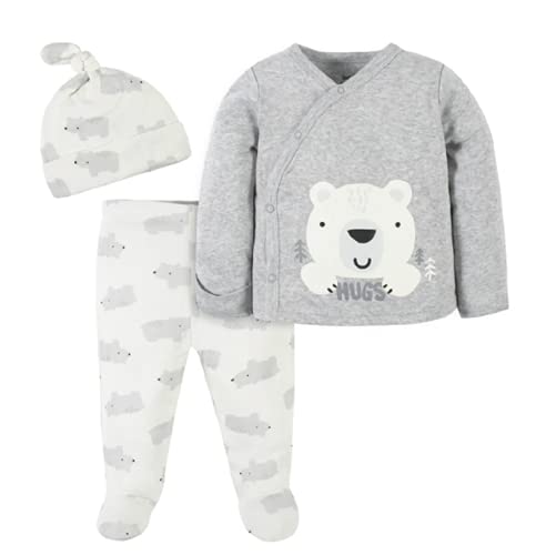 Image of Gerber 3pcs Baby Boys Bear Take-Me-Home Set, Size: 0-3 Months