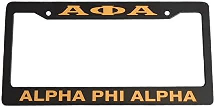 Alpha Phi Alpha Black Plastic License Plate Frame Greek Fraternity Letter for Front Back of Car