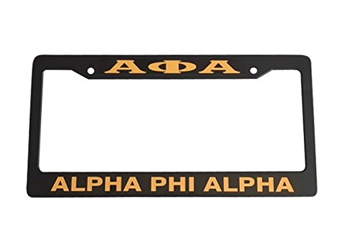 Alpha Phi Alpha Black Plastic License Plate Frame Greek Fraternity Letter for Front Back of Car