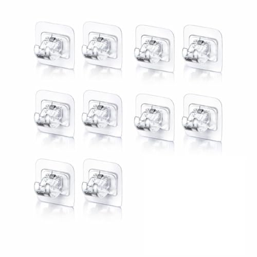 Lot de 10 Support Tringle Rideaux sans Percage Transparent, Adhésif Haute Performance Sans Trace, Accroche Rideau sans Percage pour Salle de Bain, Cuisine, Salon, Chambre, Bureau