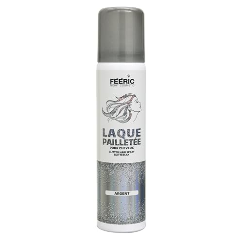 Laque pailletée cheveux argent FEERIC fabriquée en France pour festival et soirée
