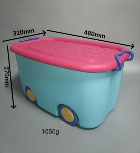 Image of Kodiaq 25 Liters /Toy Storage Organiser /Toy Basket Storage for Kids /Toy Basket Storage Box for Kids Big Size (Pack Of 1 / Stackable /Wheels /Locking Lid & Handle Color may vary)