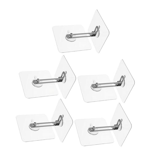 Hoement 5セット 防倒固定器 ドリル不要 家具転倒防止ストラップ ベビープルーフ用 書棚 キャビネット ワードローブ対応 保護用粘着アンカー