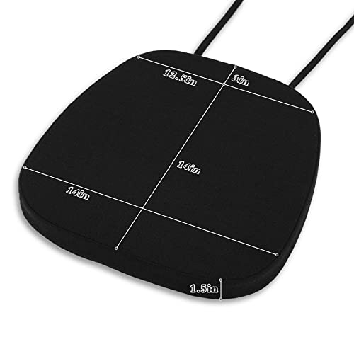 Baibu 14X14 Inches Metal Chairs Cushions With Ties Set Of 4, Non-Slip Metal Dining Chair Pads Kitchen Chair Cushions With Machine Washable Cover - 4 Cushions Only (Black, 14X14X1.5In) #TOP2