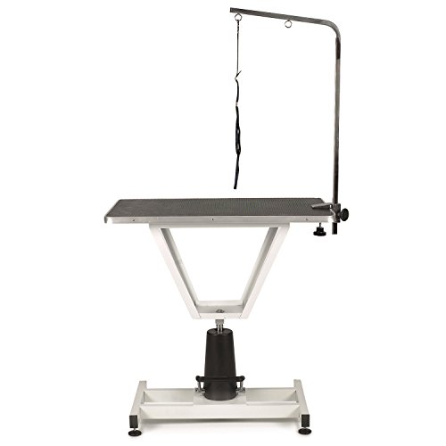 Master Equipment PetEdge Value Lift Hydraulic Grooming Table – Foot-Operated Lift Table Supports 220 Lbs., 37.5” Height