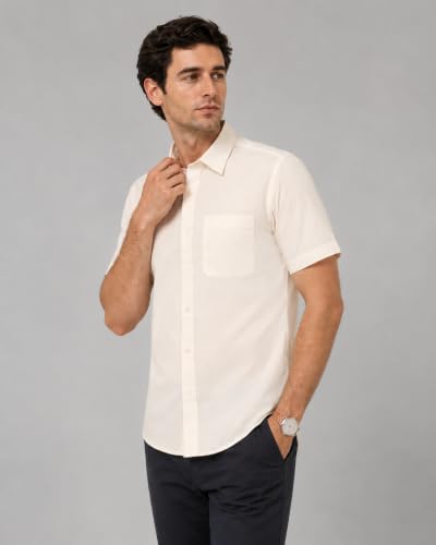 Image of Appel Touch Men's Cotton Blend Formal Shirt Half Sleeves