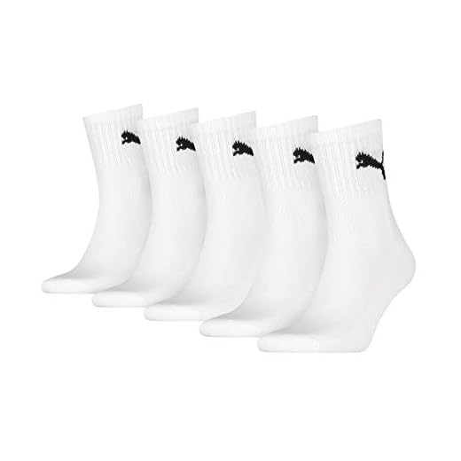 PUMA Short Crew Socks (5 Pack) Calcetines, Blanco, 39-42 (Pack de 5) Unisex Adulto