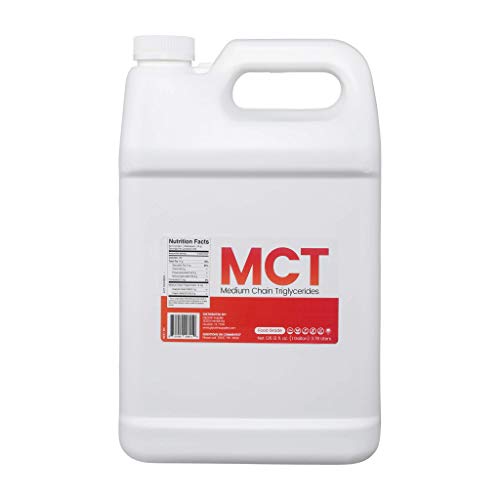 MCT Oil - 1 Gallon (126.13 Oz.) Food Grade - Non GMO - Halal - Vegan - Sustainable Palm Derived - for Tinctures, Sports Nutrition, Keto or Paleo Diet, Clean Energy