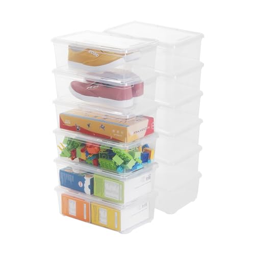 Naivees Clear Stackable Shoe Boxes