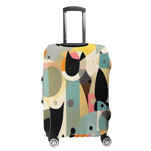 Carry on Luggage Cover Modern Art Cat Suitcase Covers for Luggages Tsa Approved Travel Luggage Sleeve Protector Elastic Suitcase Protector Anti-Scratch Washable Fits 19-30 Inch Case -S4