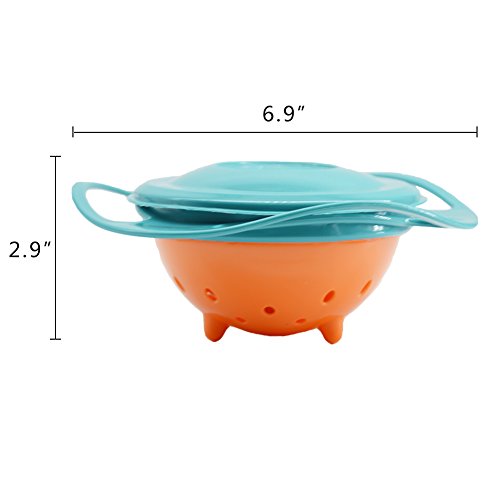 Ztl Gyro Bowl 360 Dgree Rotation Spill Resistant Gyroscopic Bowl With Lid #TOP3