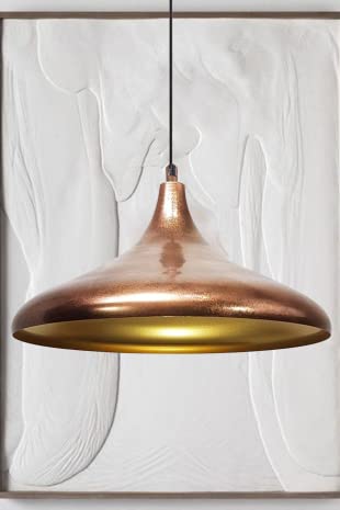 Champion Lámpara de Cocina, Lámpara Techo Colgante Vintage, Lámpara de Techo con Pantallas de 35 cm y Lámpara de Isla de Cocina de Metal de Lámparas de Techo Cobre