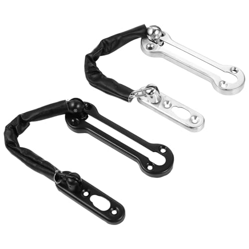 Alipis Cadenas de Seguridad para Puerta Antirrobo 2 Piezas Pestillo de Puerta de Acero Inoxidable Perno de Seguridad Grande en Negro y Plateado Adecuado para Hoteles y Hogares