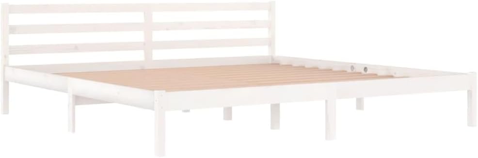 White Daybed 200x200cm Solid Pine Wood Frame, Versatile Sofa Bed for Guest Room Living Room, King Size Bed Frame Easy Assembly UK