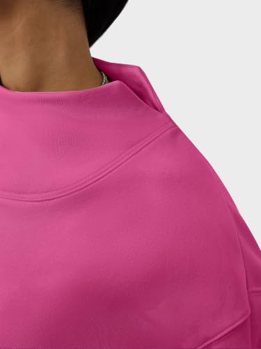 ANRABESS Womens Mock Neck Sweatshirt Oversized Pullover,hot pink,M — view 6