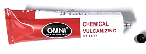 Image of Omni Tyre & Tube Repair Puncture Patches of 100 pcs (Tiny Round) with Chemical Vulcanizing Fluid 1 pc of 75 ml.