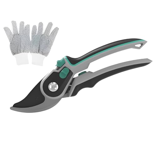 [pronala]剪定ばさみ 剪定バサミ SK85高炭素鋼製刃 2段階力調節 アルミ軽量ハンドル 枝切りバサミ 園芸用はさみ 開口20mm対応 果樹/盆栽/庭木用 滑り止めグリップ サビ防止コーティング 庭師推奨仕様 刃研ぎ不要設計