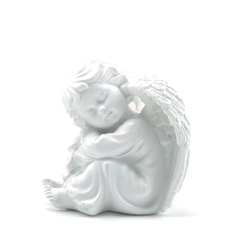 Cherubs Angels Resin Garden Statue Figurine, Adorable Angel Sculpture Memorial Statue, Indoor Outdoor Home Garden Decoration (Hug Little Angel-Left)