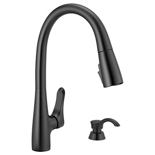 DeltaDunsley Matte Black 1-handle Deck Mount Pull-down Kitchen Faucet
