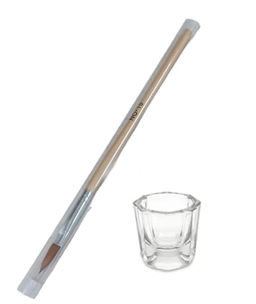 D.B.Z.® 10 No Acrylic Nail Brush with Dappen Dish for Acrylic Nails Professional Nail Art Brushes for Women Girls Salon Home Manicure-image-42