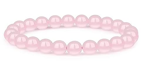 Riangi Natural Rose Quartz Bracelet - Stretchable 8Mm Pink Crackle Quartz Crystal Bead Bracelet - Alarm Vibrant Bracelet Crystal Bracelets Spiritual Gifts For Women & Men - Love Braclets #TOP9