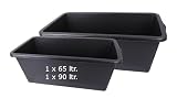 Vaschetta per malta 65 l Profi-Line | Contenitore per malta 65 litri | in plastica robusta flessibile | 30,5 x 80 x 40 cm | Made in Germany (1 x 65 & 90 l)