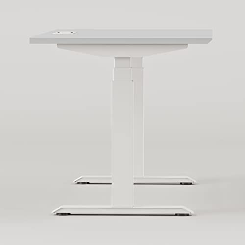Image of Branch Standing Desk, Adjustable Height Desk with Dual Motors | 3-Stage Lift, 4 Memory Presets, 48 Inches, White Base and Fog Top