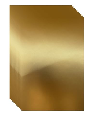ASENME Aluminum Cards, Pack of 10 A4 Units, 250 Grams (Matte Gold, 10 Units)