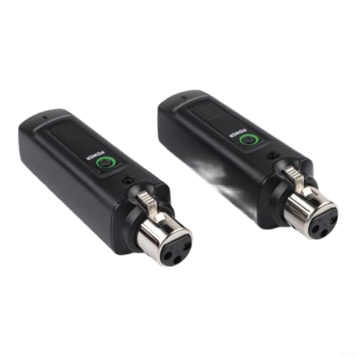 Sistema de micrófono inalámbrico XLR 2.4G con transmisor y receptor, recargable, rango estable, soporte múltiple de dispositivos para micrófono dinámico (1 en 2) miniatura 3