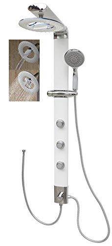 Colonna doccia ad angolo doccia bianca con getti