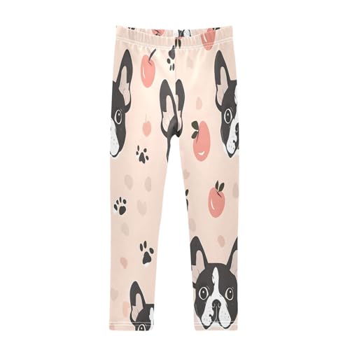 Toddler Girls Leggings Printed Yoga Pants Leggings Dog Pink Apple for Kids