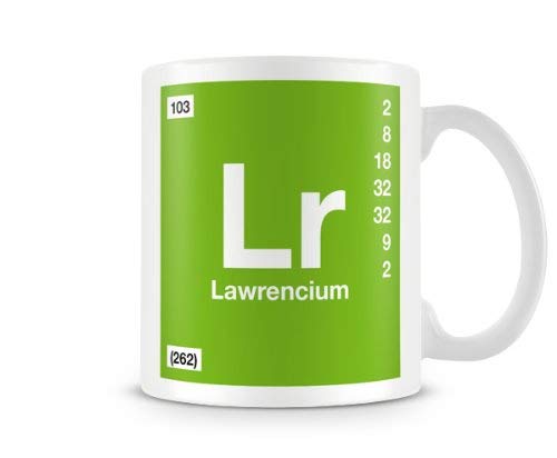 Bww Print White - Periodic Table Of Elements 103 Lr - Lawrencium Symbol Mug, Ceramic, 11Fl.oz.