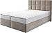 Produktbild Boxspringbett Dream-Fine Mikrofaser Beige 140x200 cm mit Matratze und Topper