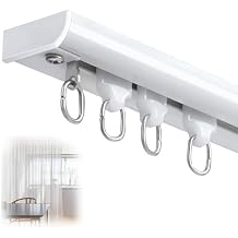 Ceiling Curtain Track, 1-6m, Aluminum Alloy Curtain Rail Set, Curtain Rod for Room Divider/Living Room/Bedroom/Interior WindowsA-2,130cm