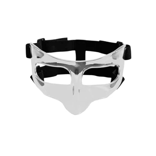 Fnacuody Basketball Training Mask Basketball Mask, Nose Guard Adjustable Face Protection Shield for Broken for Soccer, Athletic Workout(Clear 17.5x9.5x9.8cm)