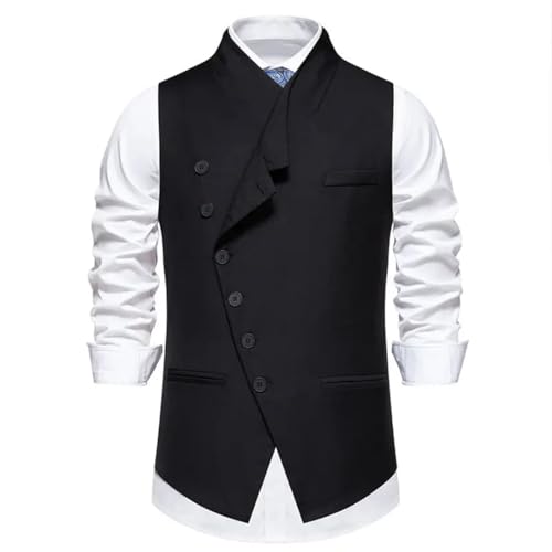 Men’S Business Casual Formal Dress Vest Single Breasted Slim Fit Solid Color V-Neck Sleeveless Party Waistcoat4