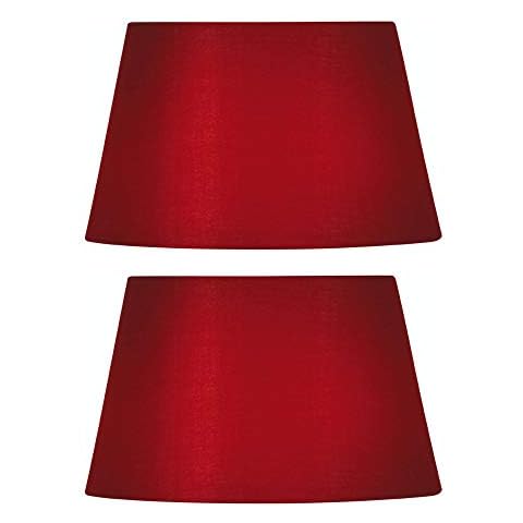 Red Vintage Tapered Fabric Lamp Shades Cover