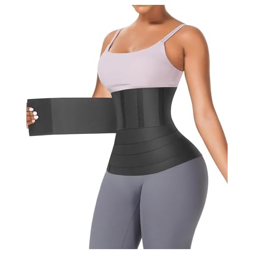 FeelinGirl Waist Trainer for Women Sauna Trimmer Belt Tummy Wrap Plus Size Black
