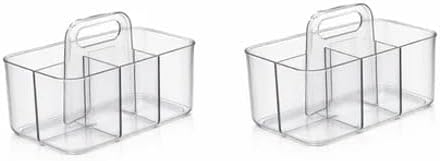 2 Pack - Portable Storage Basket - Transparent