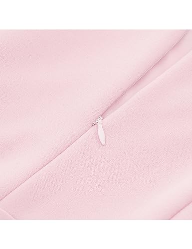 HomRain Women's Formal Pink Cocktail Dresses, Bell Sleeve Bridesmaid Wedding Guest Vintage Birthday Party Dress for Women 2026 Pink L — view 6