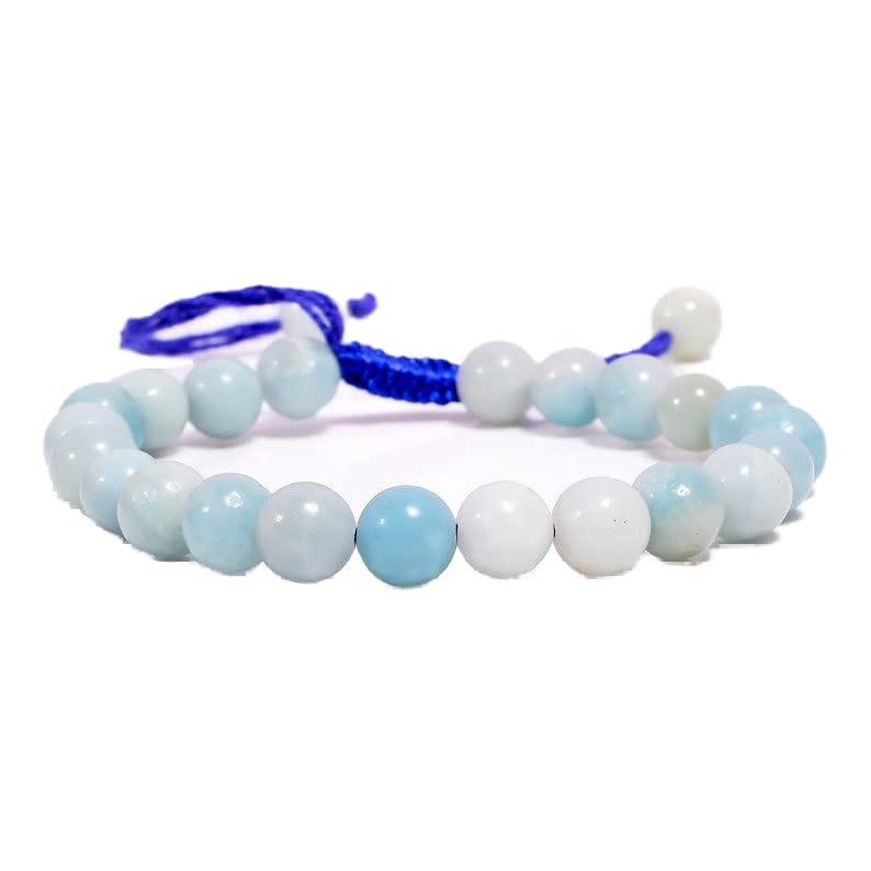Bracelet en amazonite multicolore 8mm et cordon ajustable pour hommes et femmes