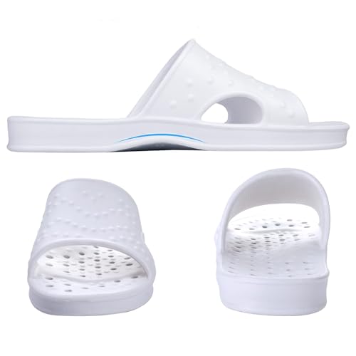 Image of shevalues Shower Shoes for Women Men with Arch Support Quick Drying Pool Slides Lightweight Beach Sandals with Drain Holes