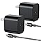 [2 Pack] Switch 2 Charger Set – 5FT Compact & 10FT Extended Cables, 60W AC Power Adapter 4K TV Dock Ready, PD 3.0 Fast Charge (20V/3A) – Works with Switch 2/Switch 1/OLED Charger Batteries (5FT+10FT)