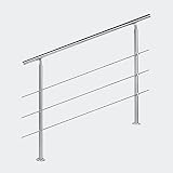 Diámetro: 42 mm Barandilla acero inox 3 varillas 120cm Pasamanos escalera Parapeto