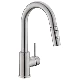 CENOSA Bar Sink Faucet Single Hole with Pull Down Sprayer Brushed Nickel