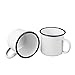 IMEEA 500ml Emailletasse Camping Becher,Weiß Kaffeetasse Retro Trinkbecher Tassen mit Henkel für Outdoor Wandern Hause(2 Stück)