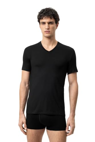 T-shirt haut de gamme homme Mey Basics Série Hybrid noir à manches courtes