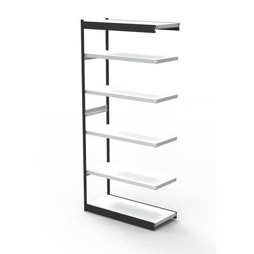 kaiserkraft | Büro-Regalsystem | ohne Rückwand | Regalhöhe 2250 mm | Anbauregal | Breite x Tiefe 750 x 300 mm