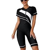 レディースラッシュガードショートウェットスーツ長袖フルボディジップアップサーフ水着 日焼け防止ワンピース水着