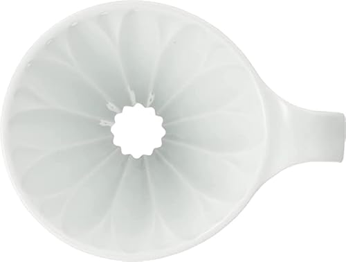 5 Beautiful Colors: Pour Over Coffee Dripper By Sanyo Sangyo: Porcelain Ceramic 1-To-4 Cup Brewer | Unique Drip Coffee Maker For Fresh Filter Coffee–Elegant Smart Design: Better Brewing (White) #TOP5